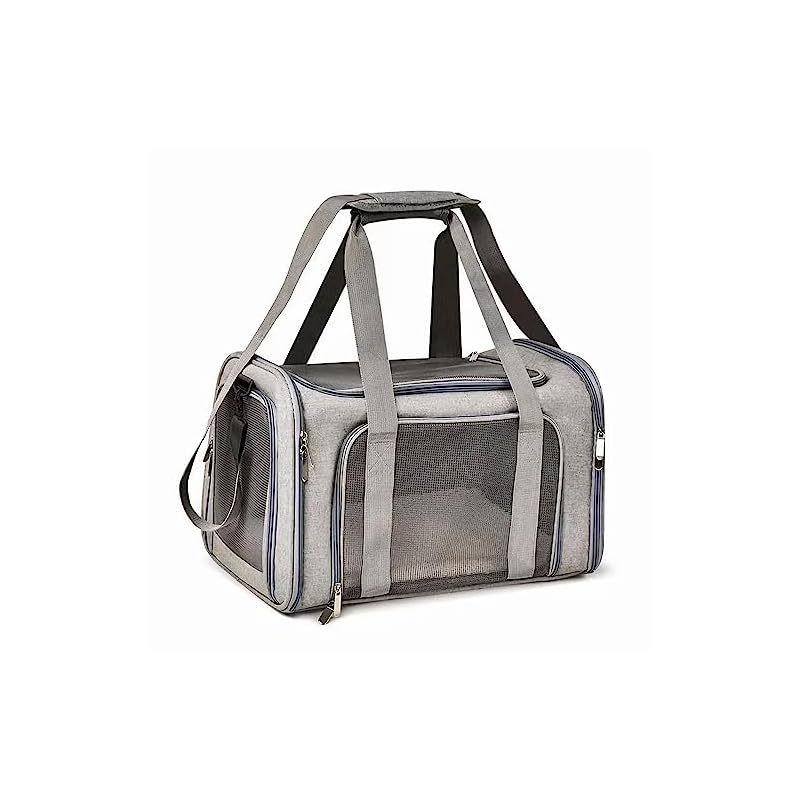 SunStarsPets ペットキャリー 中大型猫用小型犬 折りたたみ式 お出かけ ドライブ 旅行 通院 防災 避難用 飛び出し防止 通気性 洗えるマット軽量 ベルト脱着可 大容量 耐荷重6Kg