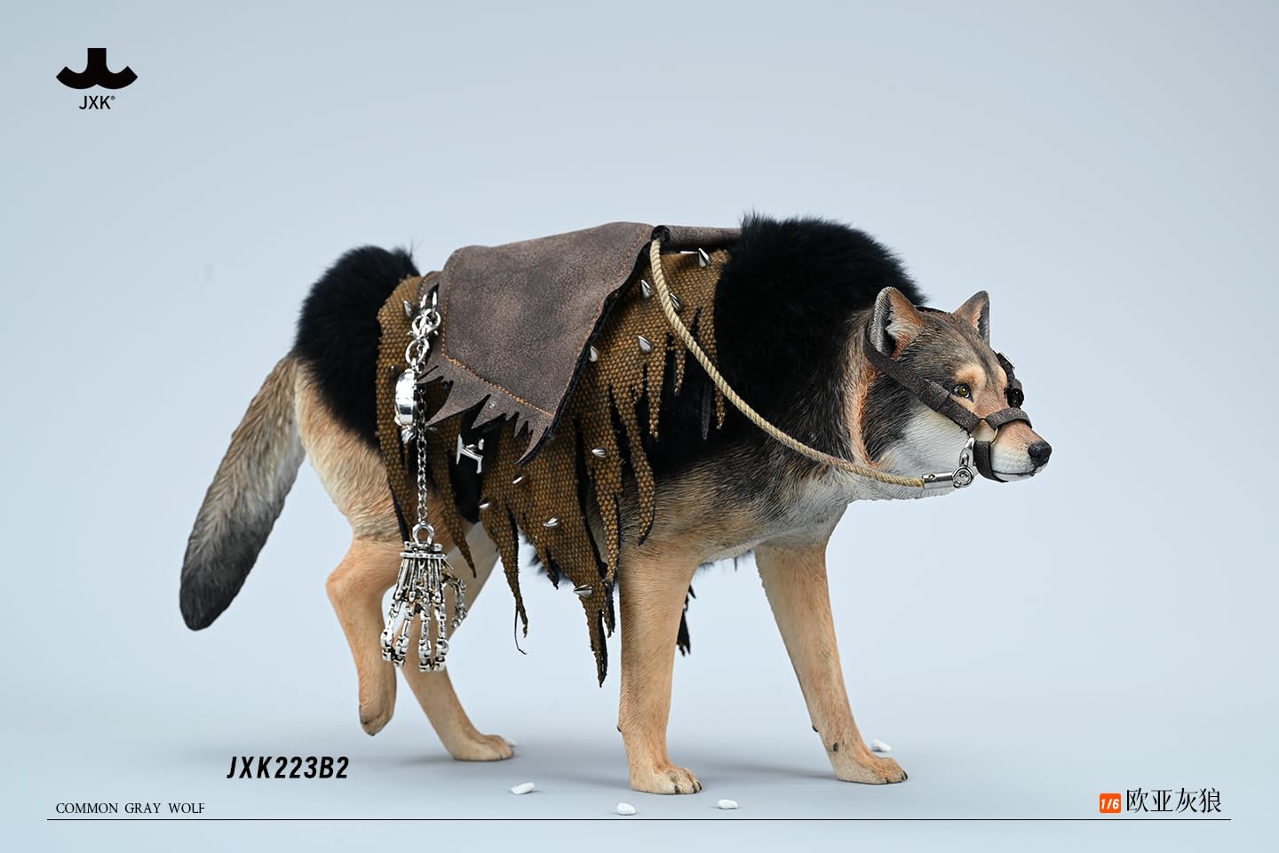 JXK 1/6 サイズ ハイイロオオカミ フィギュア 24.5cm級 オオカミタイリクオオカミ 狼 ウルフ 肉食性 動物 リアル PVC プラモデル 大人のおもちゃ 模型 オリジナル