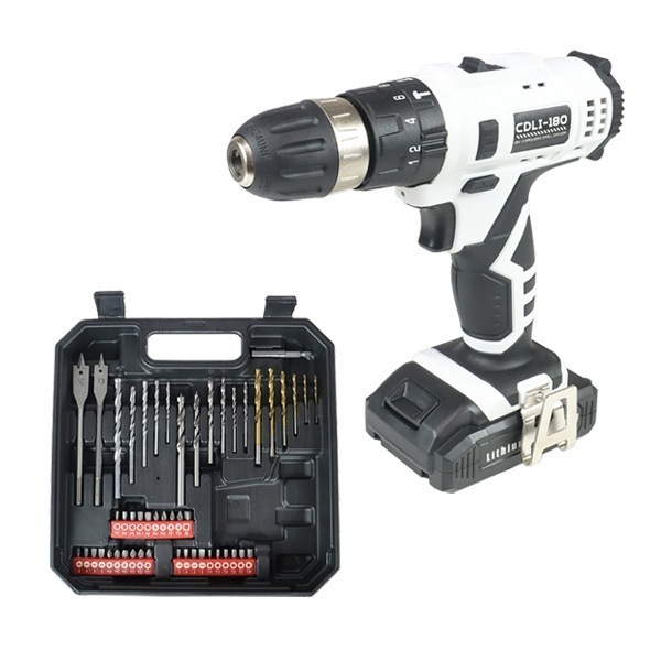 充電式電動ドライバー 18V 49点セット コードレス 電動インパクトドライバー 電動ドリル 電動工具 DIY 日曜大工###電動ドリル180-###