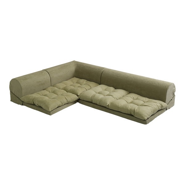 ホームテイスト SH-07-LCR 3人掛けフロアコーナーソファ Lycoris-リコリス- フロアソファ コーナーソファ 分割ソファ 一人掛け 二人掛け グリーン メーカー直送