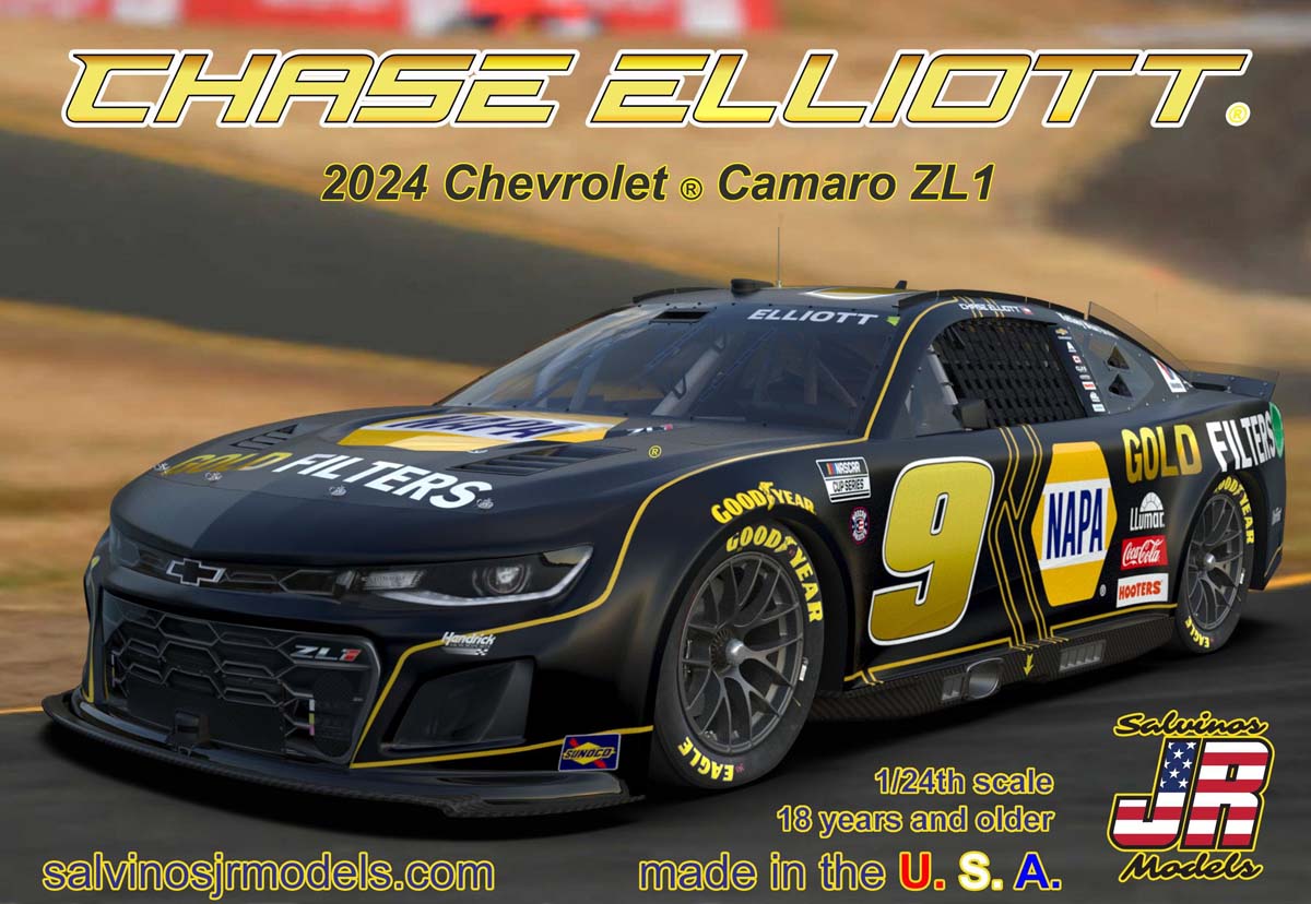 サルビノス JRモデル 1/24 チェイス・エリオット #9 NAPA GOLD シボレー カマロ NASCAR 2024【HMC2024CES】 プラモデル HMC2024CES エリオット #9