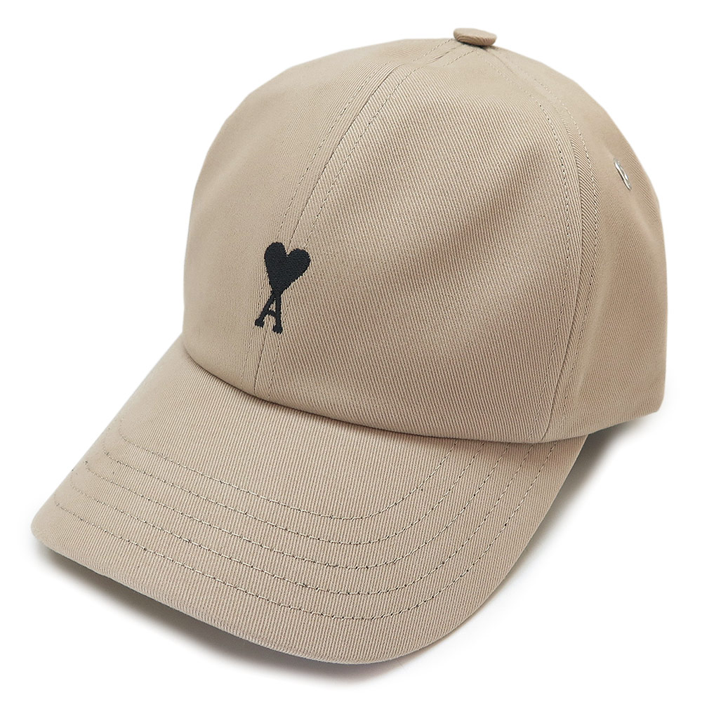 キャップ 帽子 エンブロイダリー キャップ ピーチエフェクト コットンギャバジン キャップ ハート ロゴ 刺繡 カフェクレーム ベージュ UCP265.AW0041.229 【2025年秋冬新作】