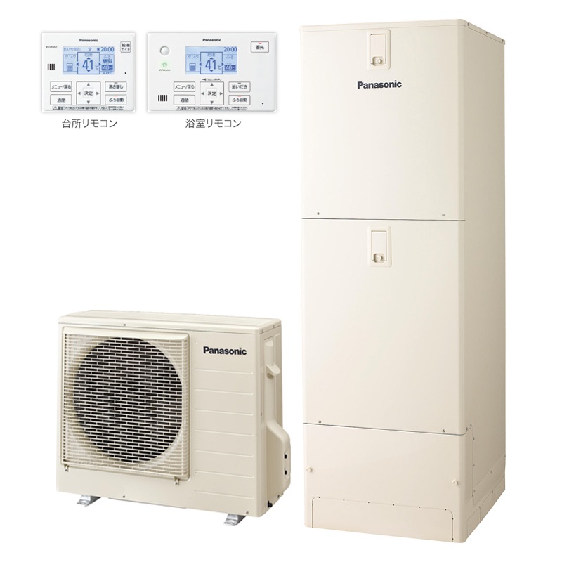 3点セット 一般地向 エコキュート HE-S37LQS スタンダードクラス Sシリーズ フルオート 370L (本体＋リモコン＋脚部化粧カバー「鋼板製4方向」) メーカー直送品