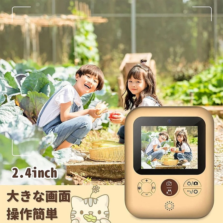 子供用プリントカメラ INOCTIキッズカメラ サーマル加熱仕組み インスタントカメラ子供 32GB