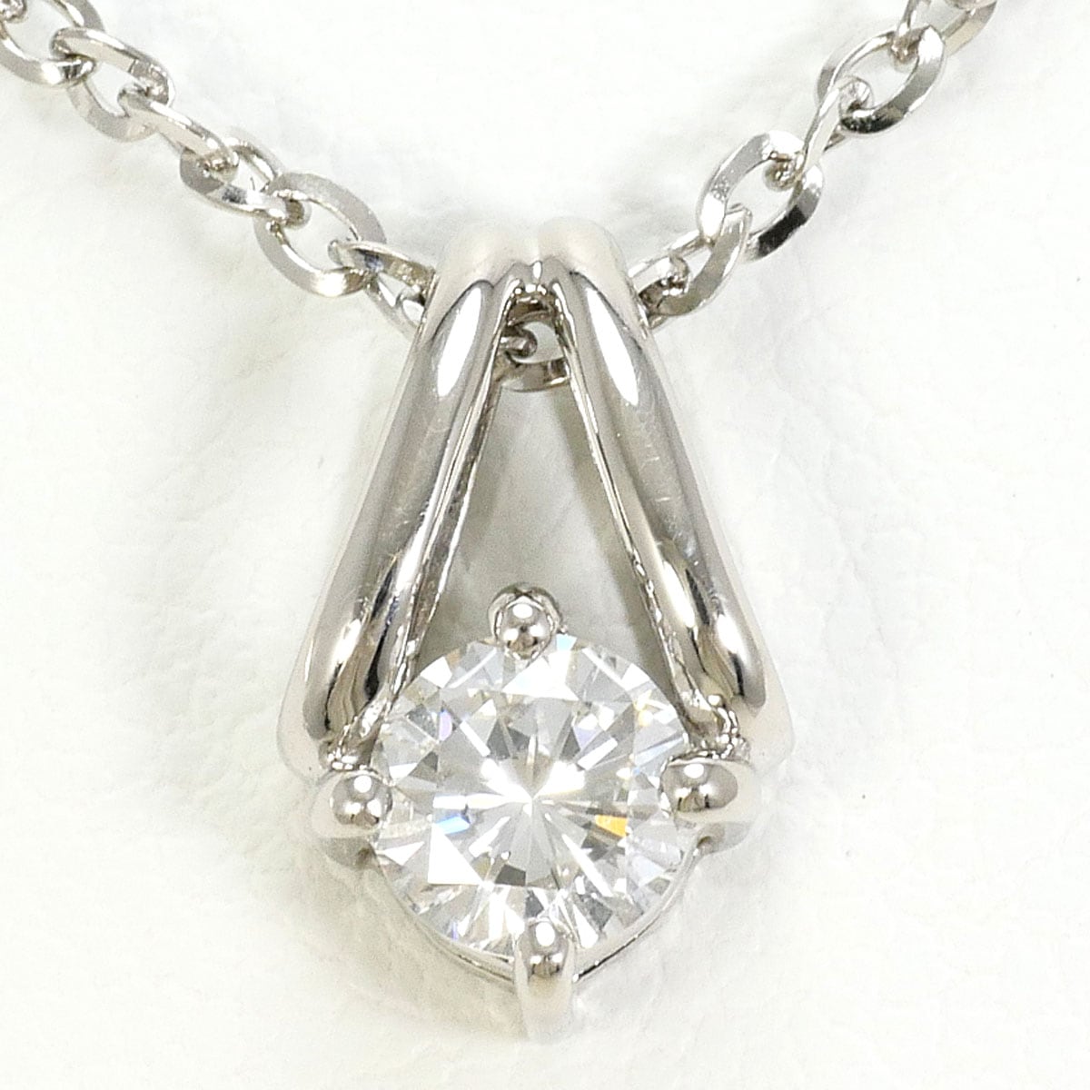 PT900 プラチナ PT850 プラチナ ネックレス ダイヤモンド 0.31ct VS1 鑑定書 総重量約4.8g 約50cm 中古