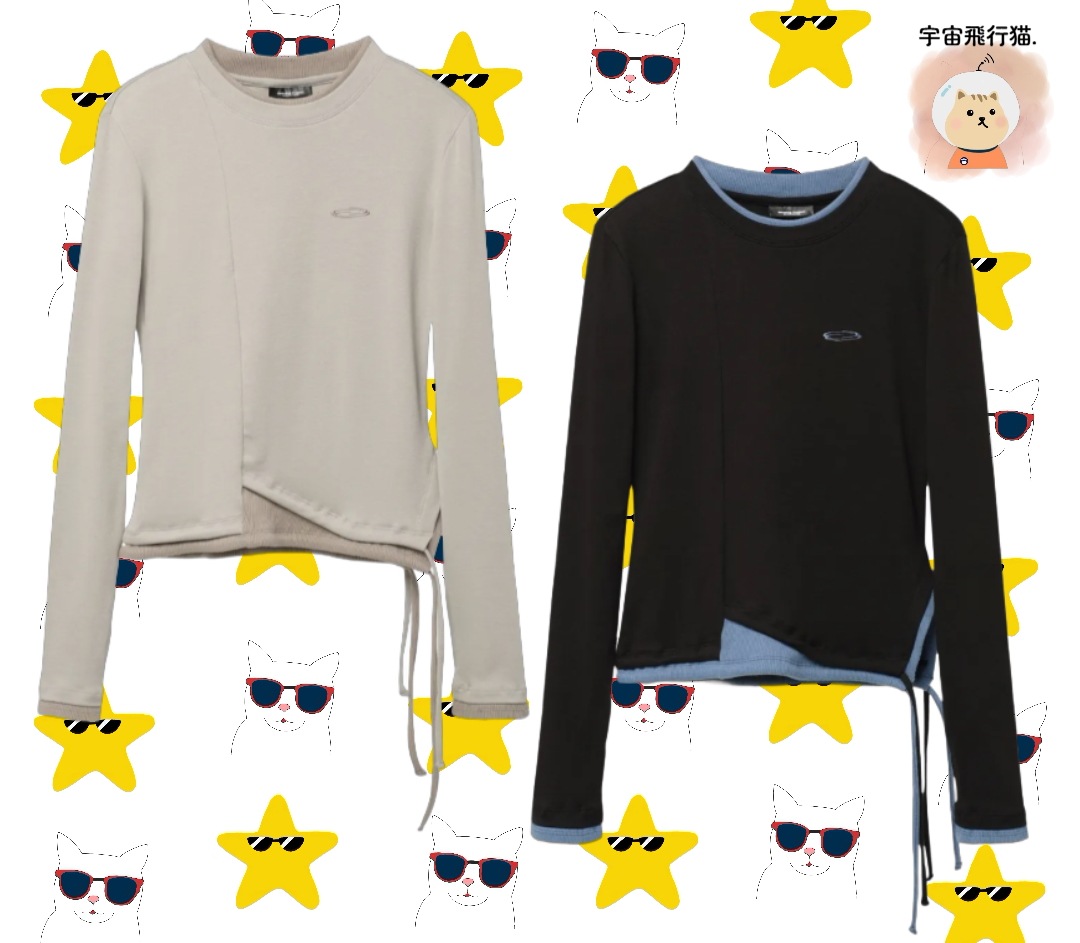[IVEレイモデル] W Small Logo Layered T Shirt_2Colors,ウーマンスモルレイヤードTシャツ,アイドルファッション