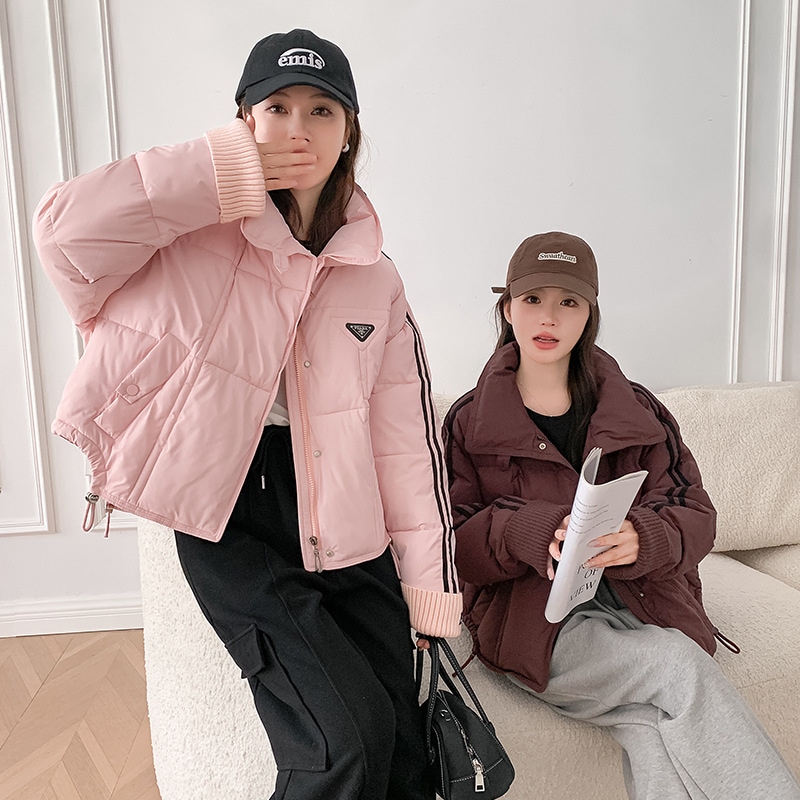 2024 新しい冬の綿の服の女性のショート韓国スタイル肥厚綿服ルーズパン服ジャケット学生韓国スタイルトレンディ