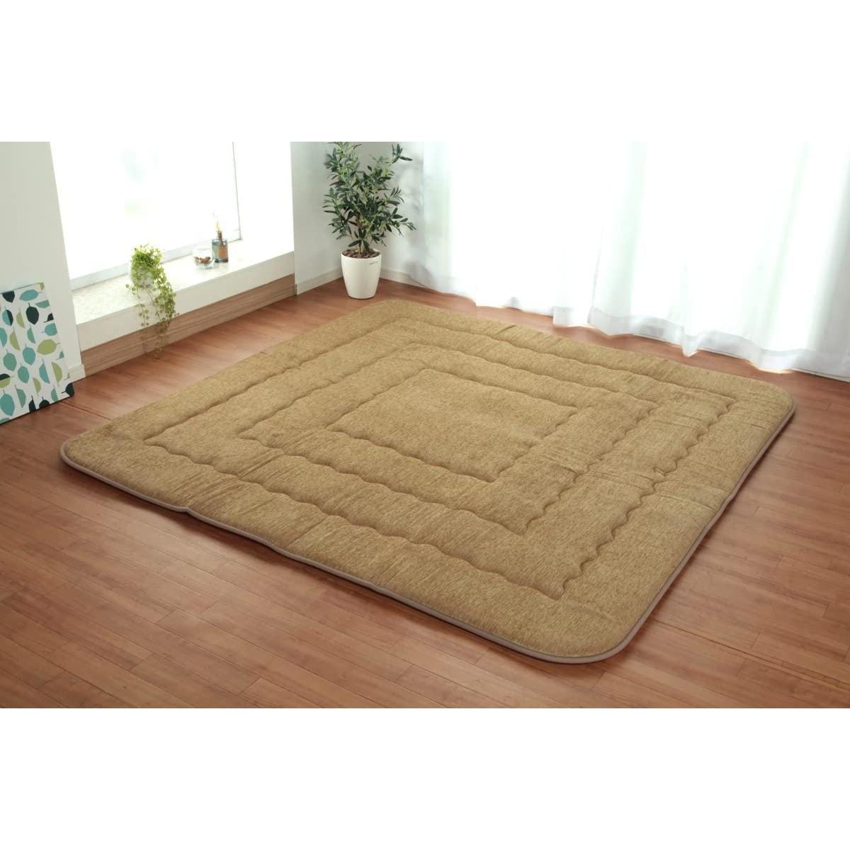 【i】【代引不可】 イケヒコ こたつ敷布団 ラグ ふっくら敷 撥水 モデルノ ベージュ 190×190cm 6022619【北海道・沖縄・離島不可】【代引不可/沖縄・離島不