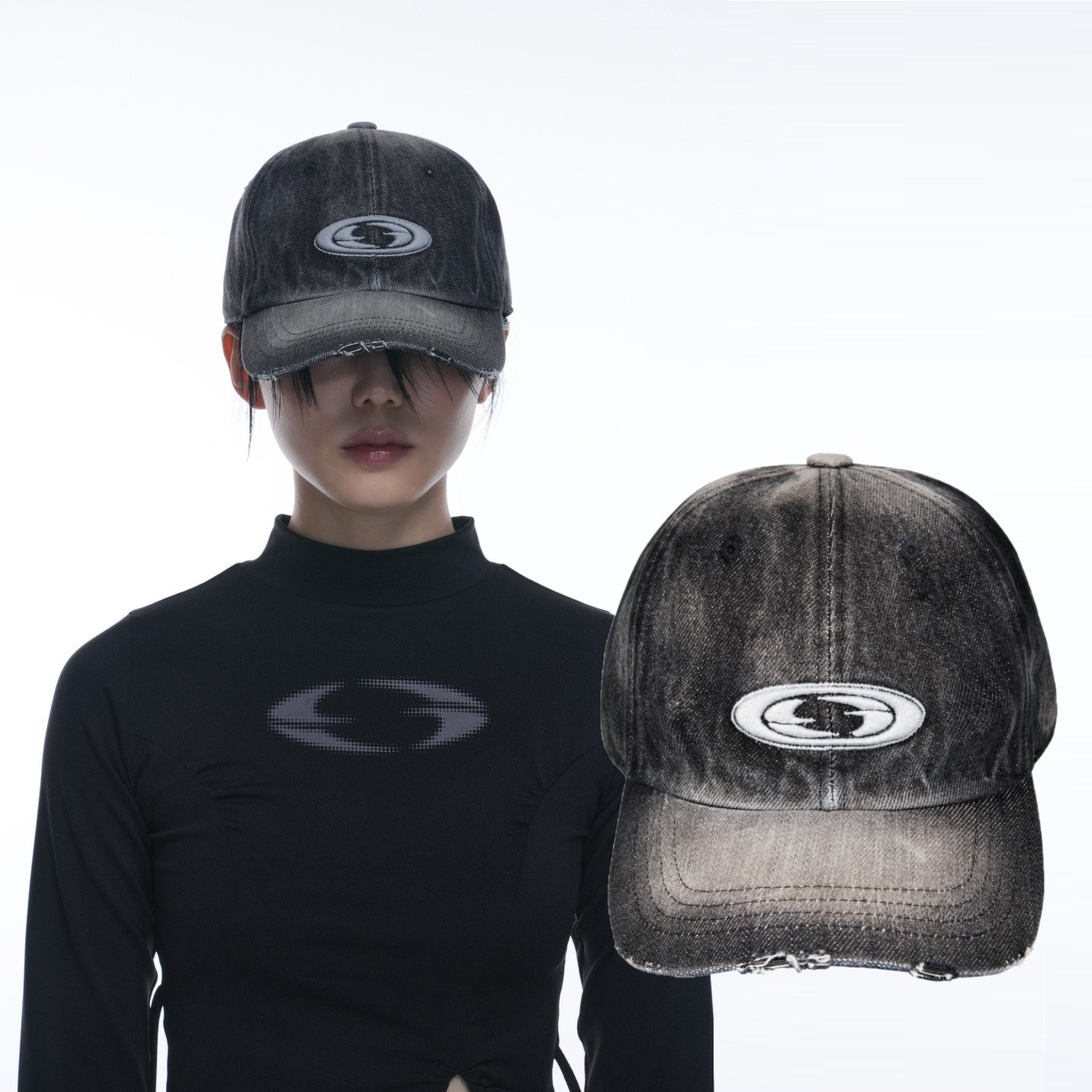 AESPA ウィンター 着用 韓国 DENIM OVAL LOGO CAP 8,220円