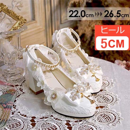 人気新品ロリータ靴 レディースシューズ パンプス メイド靴 可愛い 姫様 お嬢様 女の子 ロリータ おしゃれ レース リボン付き 日常 文化祭 イベント 美脚 お茶会 通学 ベルト付 ストラップ 大き