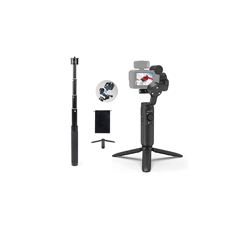 INKEE Falcon Plus ジンバル 延長ロッド付き アクションカメラ用,3-軸ビデオ ジンバル スタビライザー GoPro Hero 10/ 9/8/7/6/5 カメラ対応-日本語取扱書