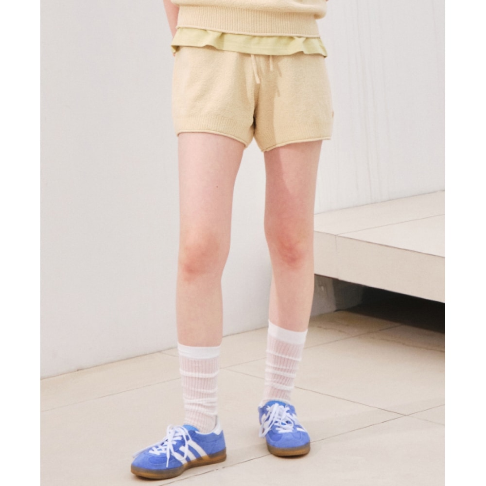 COVERNAT 女性用ブックルニットショーツベージュ