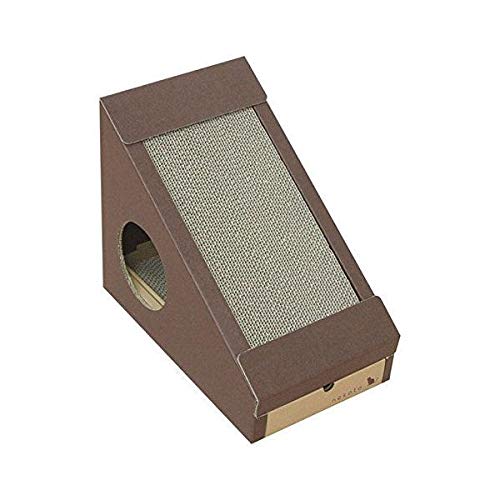 全国送料無料 nekoto(ネコト) 変形爪とぎハウス ブラウン×ナチュラル 猫用