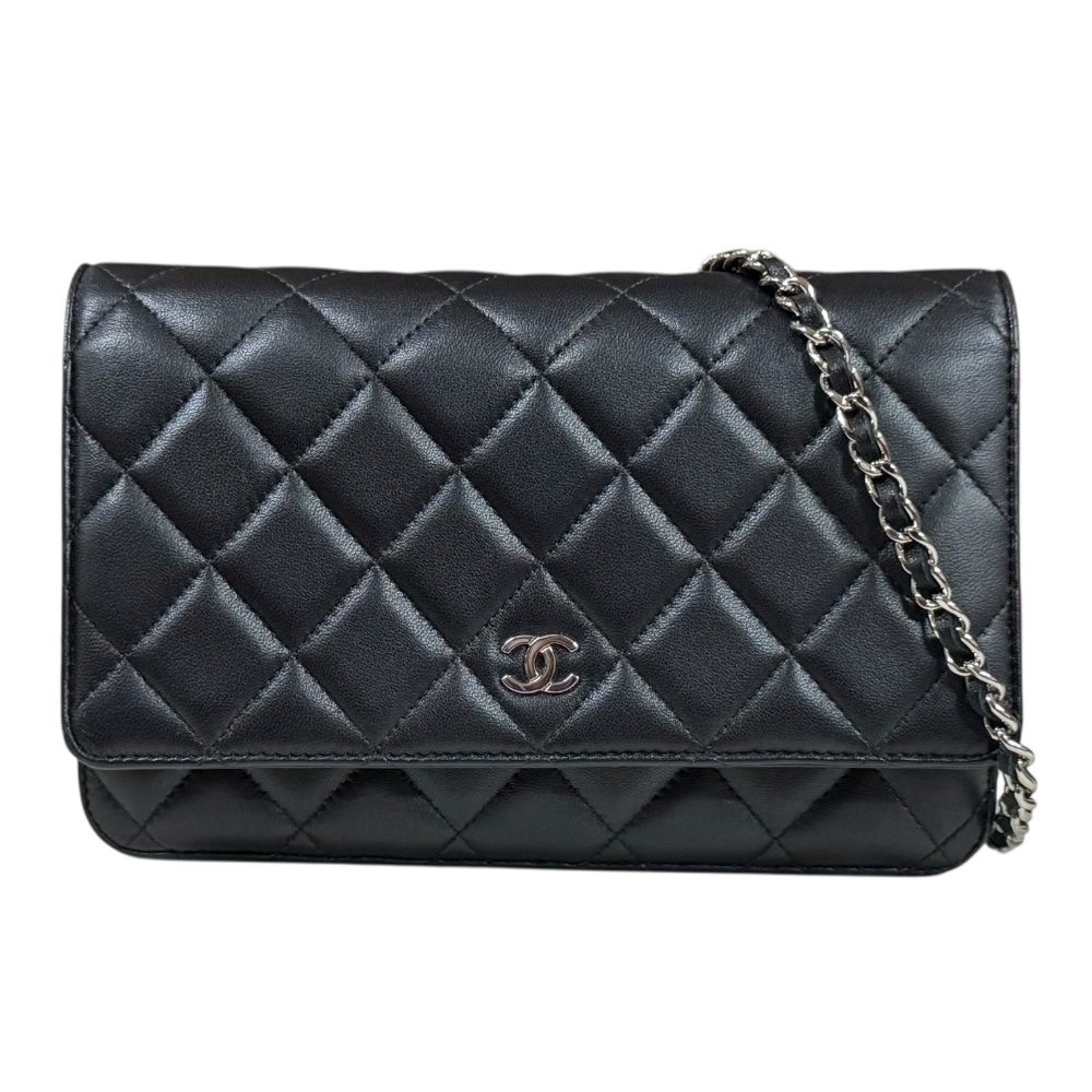 シャネル マトラッセ ショルダーバッグ ラムスキン A33814 ブラック CHANEL 中古 美品
