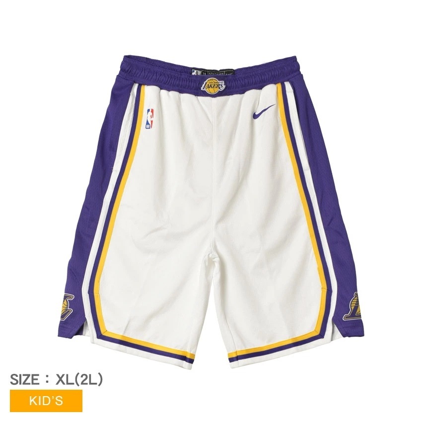 ショートパンツ キッズ ジュニア 子供 ASSOCIATION SWINGMAN PT ホワイト EZ2B7BXQK00 ロサンゼルスレイカーズ NBA ボトムス ユニフォーム バスケットボール