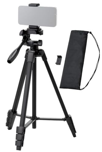 他サイト： スマホ ホルダー 付 カメラ三脚 軽くてコンパクトなのに安定感抜群 3段階伸縮 カメラ三脚 ブラックの商品画像