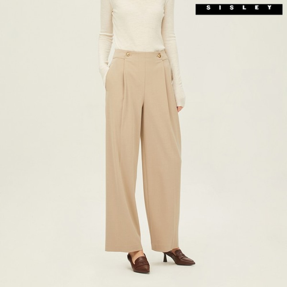 (シスレー) シスレーダイアナボタンワンタックパンツ SAPT32261_BG