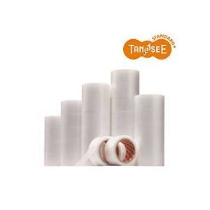 (まとめ)TANOSEE 包装用半透明テープ 50mmx25m 30巻