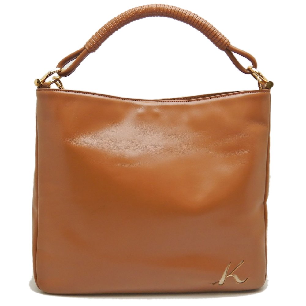 2WAY ショルダーバッグ レザー ブラウン レディース /253484【中古】