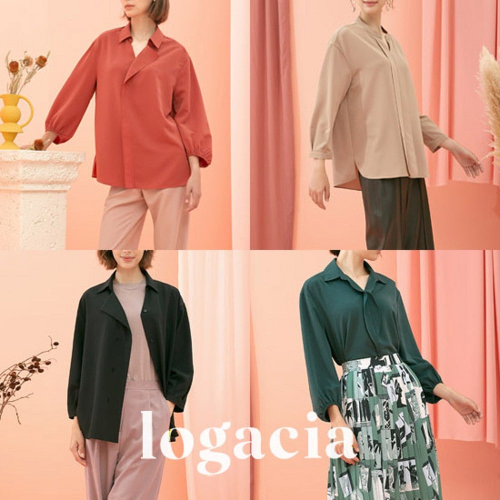 [logacia]ロガシアCDCクレープラッフルブラウス4種