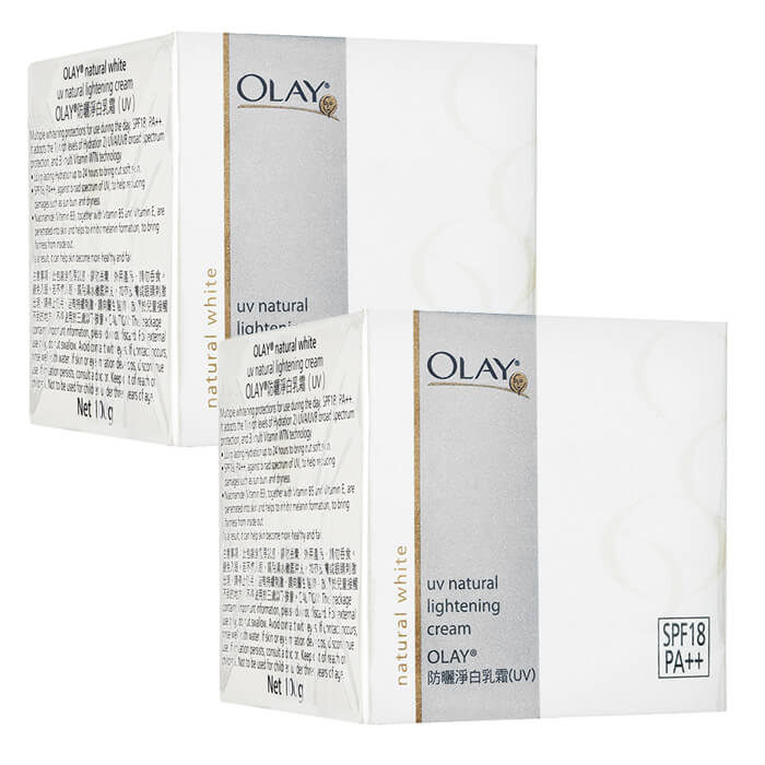 オレイ ナチュラルホワイトUVナチュラルライトニングクリーム SPF18 100g 2個 OLAY 海外発送 日時指定不可 国際郵便発送