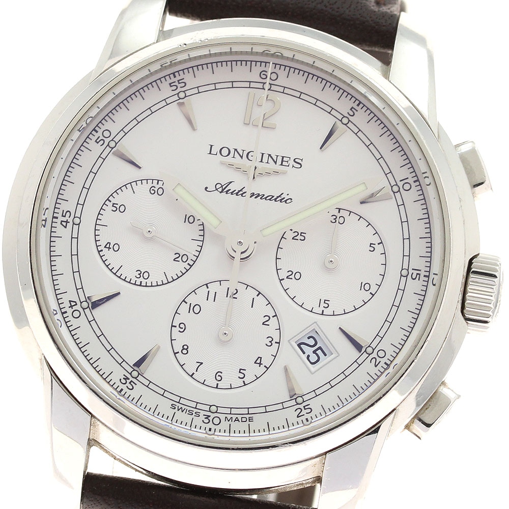 ロンジン LONGINES L2.784.4 サンティミエ クロノグラフ 自動巻き メンズ 箱・保証書付き_934633【中古】