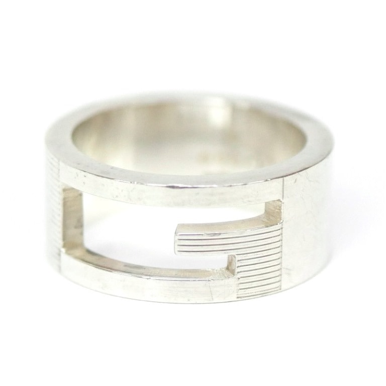 ｸﾞｯﾁ GUCCI 指輪 SVﾘﾝｸﾞ ﾌﾞﾗﾝﾃﾞｯﾄﾞG /ｼﾙﾊﾞｰ/SV925 【中古】（49628）