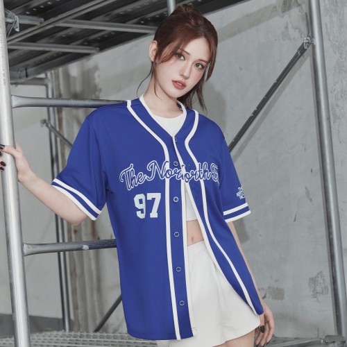 노스페이스 TNF 크루 반팔 저지 탑 블루 NT7UR25L