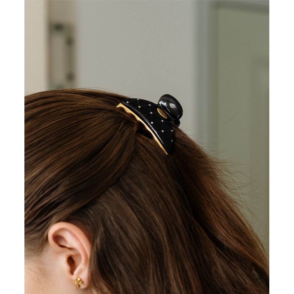 HAS HFS027 ゴールドエッジグリッターヘアクリップ