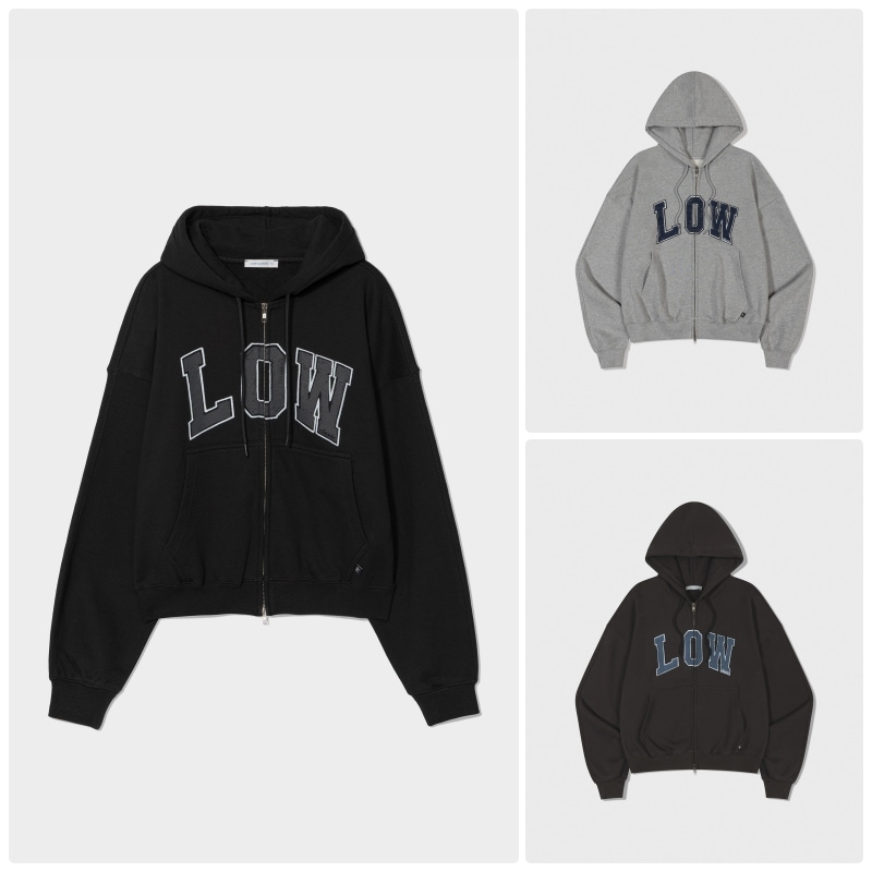 【LOW CLASSIC】 25FW LOW SOFT SWEAT ZIP-UP HOODIE : 3COLORS
