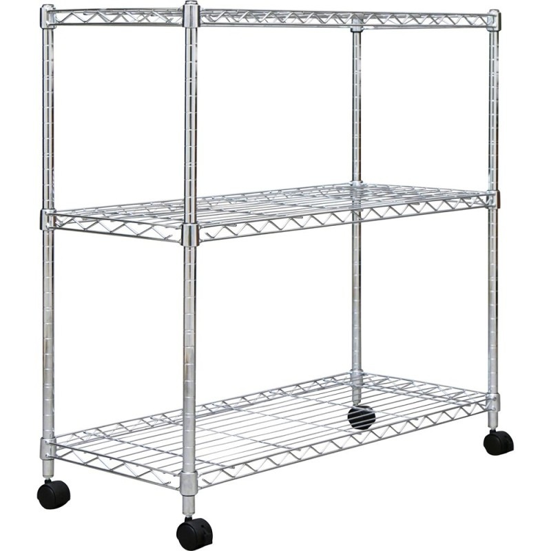 アイリスオーヤマ メタルラック本体 3段 キャスター付き 防サビ加工 ポール径19mm 幅80×奥行35×高さ83cm メタルシェルフ スチールラック サビに強い 銀 SEM-8008