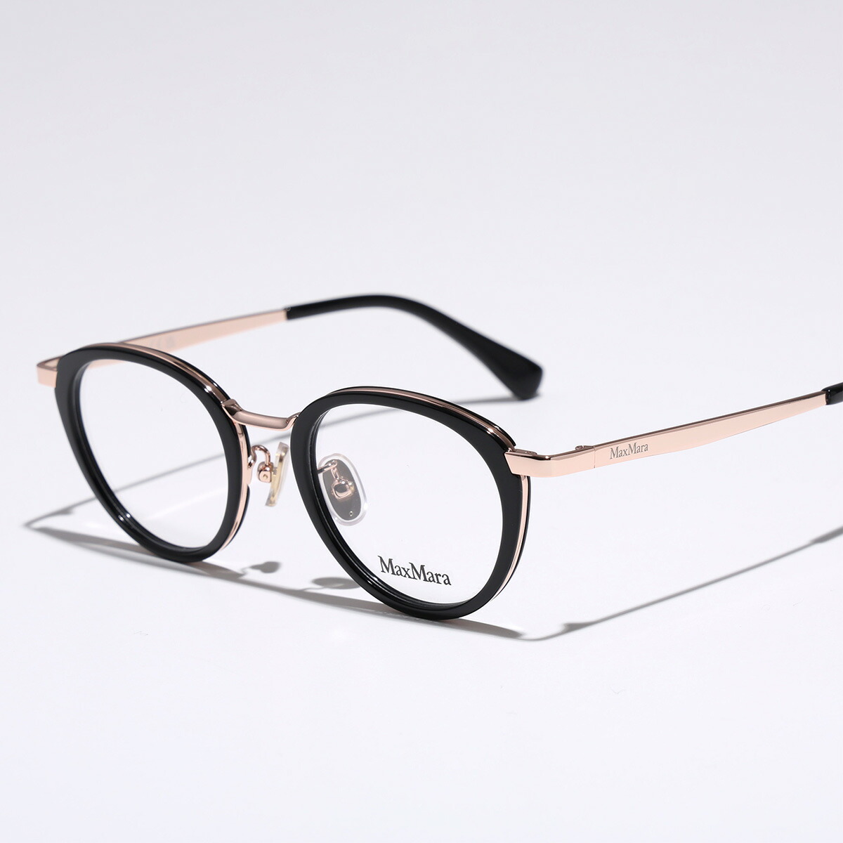 MAX MARA マックスマーラ メガネ MM5167-D レディース ボストン型 フルリム セルフレーム クリングスタイプ ロゴ アジアンフィット 【日本企画】001