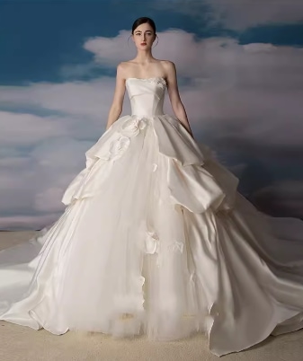 ドレス ワンピース ウェディング パーティー 結婚式 二次会 披露宴 舞台 フォーマル 衣装 演劇 マキシ ノースリーブ スクエアネック プリンセスライン Aライン レース シフォン リボン