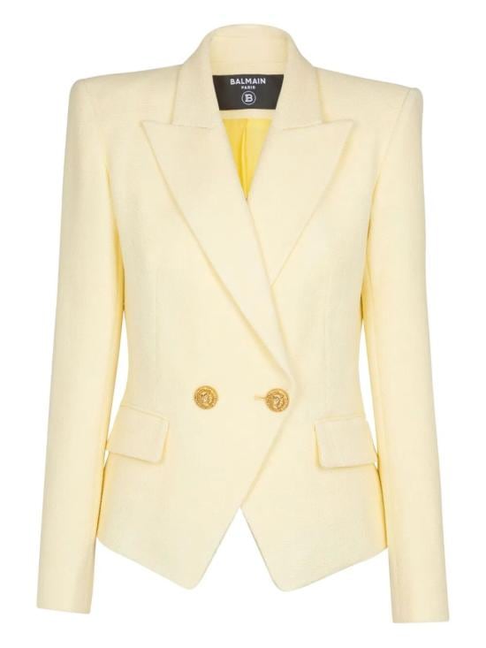 BALMAIN Women Suit Jackets GF1SI650VI58 1GD LIGHT YELLOW
