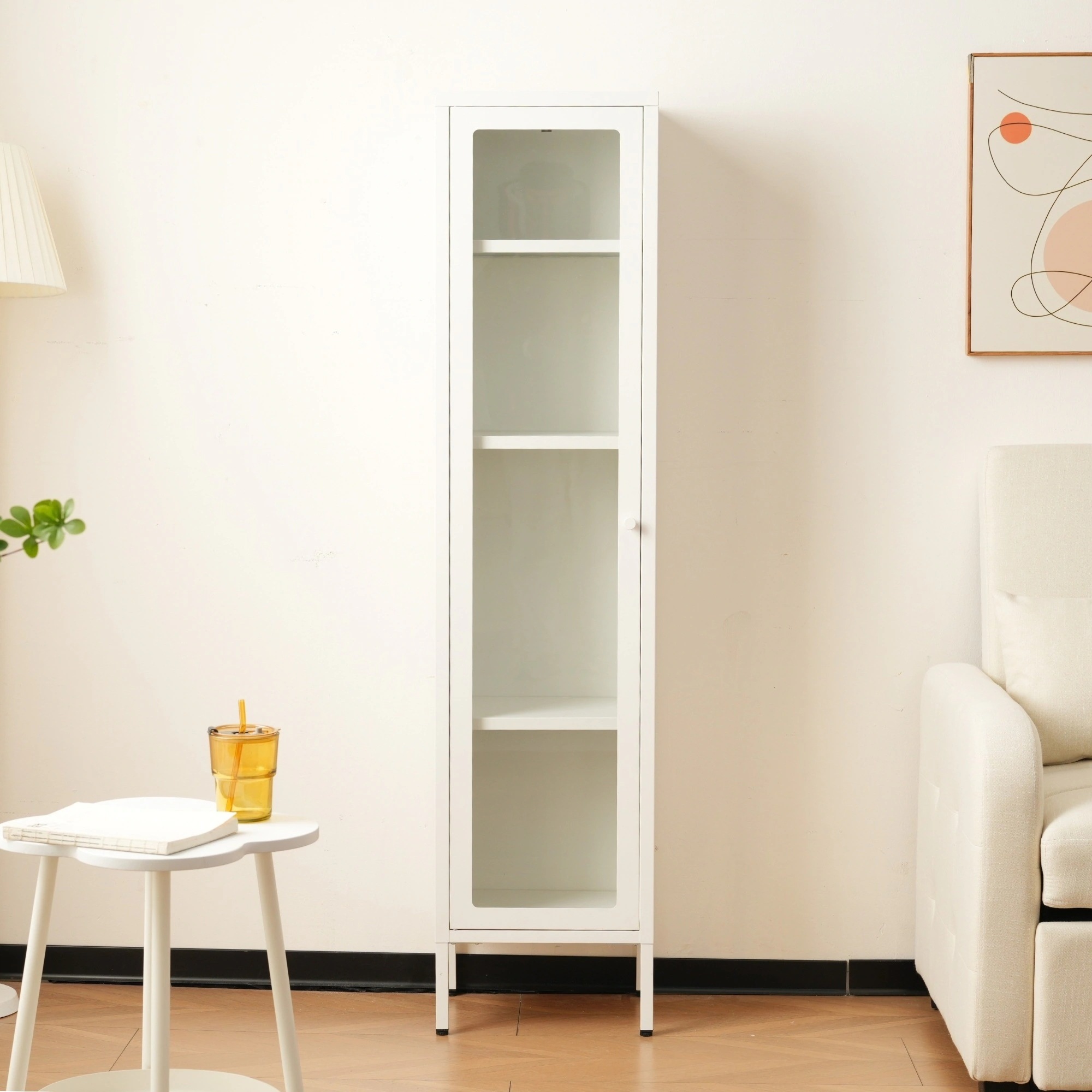 【安心保証】キャビネット スリム　リビング収納 キッチン収納　隙間収納　すき間収納 サイズ：幅35*奥行30*高さ150CM ホワイト