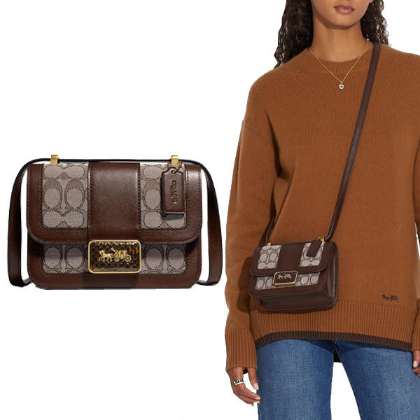 ALIE SHOULDER BAG 18 IN SIGNATURE JACQUARD WITH SNAKESKIN DETAIL 4616