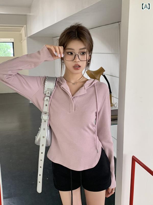 レディース ファッション カジュアル アメリカン おしゃれ フード付き パーカー 長袖 Tシャツ スリム カジュアル 快適 長袖 パーカー トレーナー 4,779円