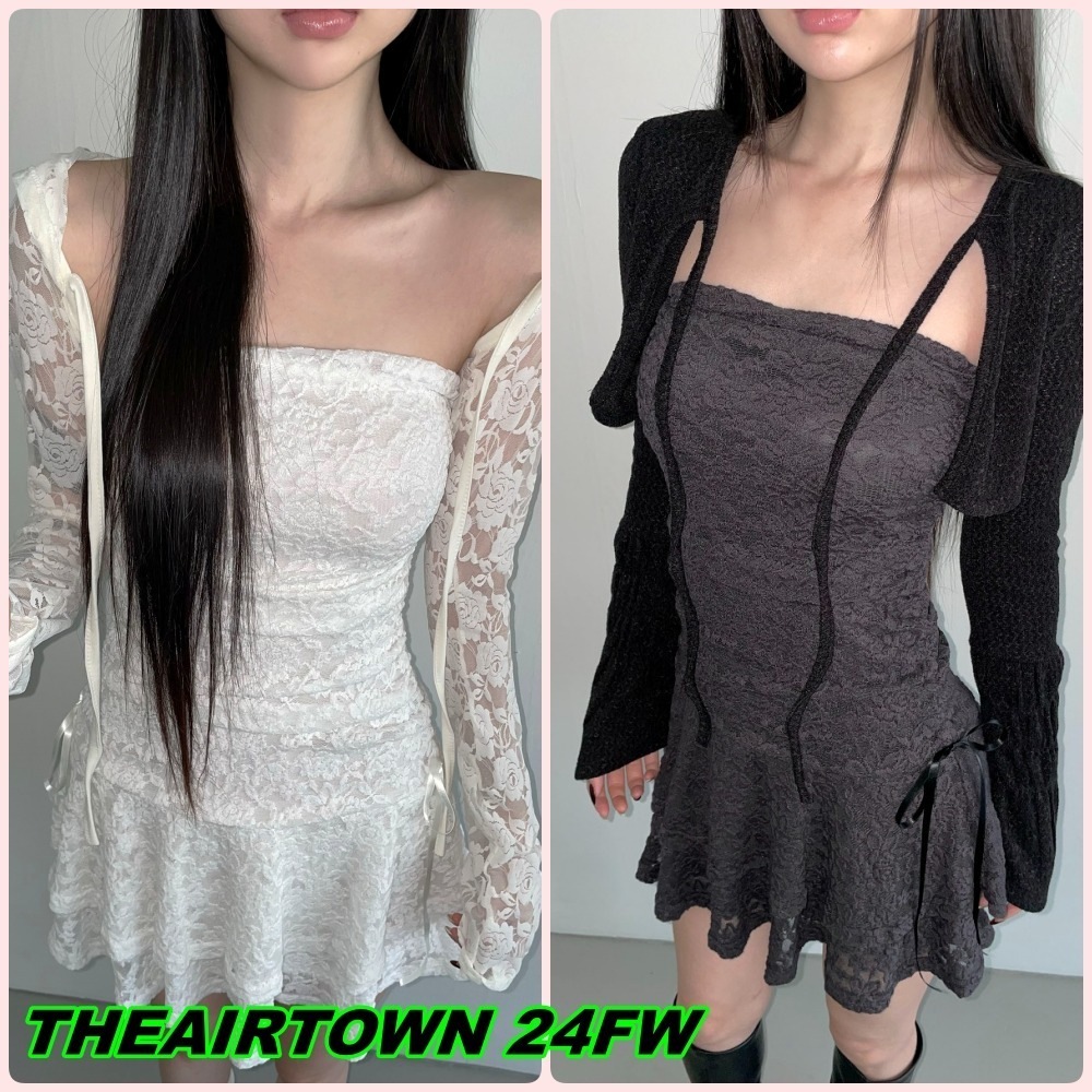 THEAIRTOWN】suzume rose lace ops ワンピース 長袖ロング