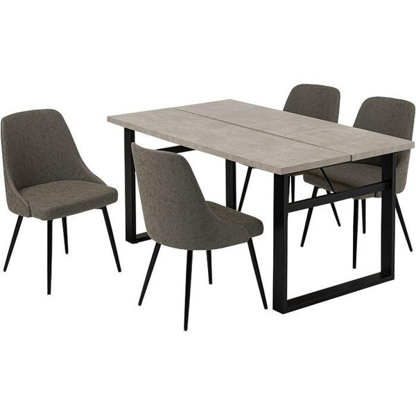 LT-4771GY-60PDGY-5S グレー/PUダークグレー ダイニング5点セット メーカー直送 26,579円