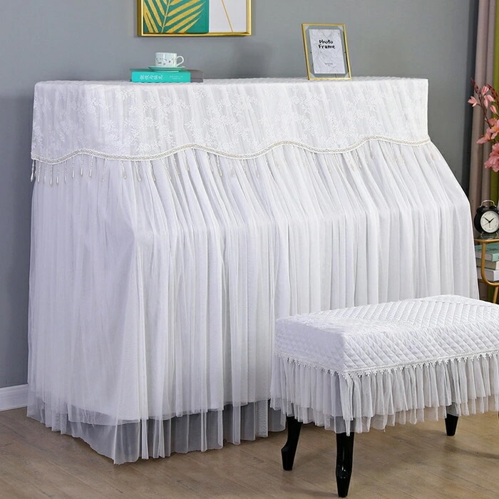 ピアノカバー アップライト フルカバー イスカバー セット 直立型 ダストカバー 保護カバー 防塵カバー シート おしゃれ 花柄 刺繍 レース フリル 高級 ピアノ 癒し系 かわいい 北欧 ヨーロッパ