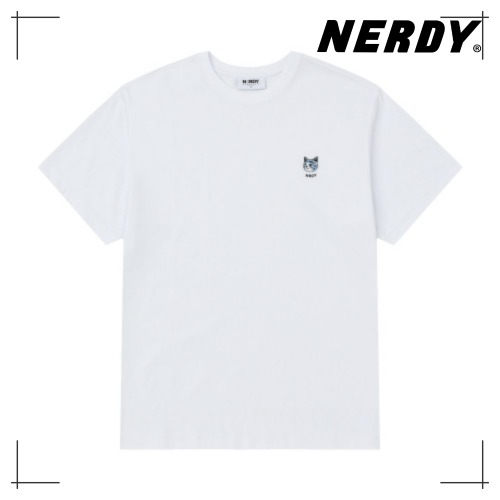NERDY 公式正規品 キャット ワッペン 半袖 Tシャツ(25SS) (White/Black/Navy) 韓国ファッション