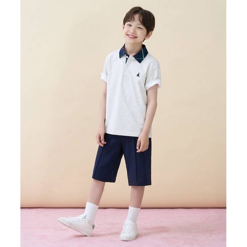 BEANPOLE KIDS チェック柄カラー半袖セットアップ - ベージュ (BI6342U01A) BI6342U01A 377237