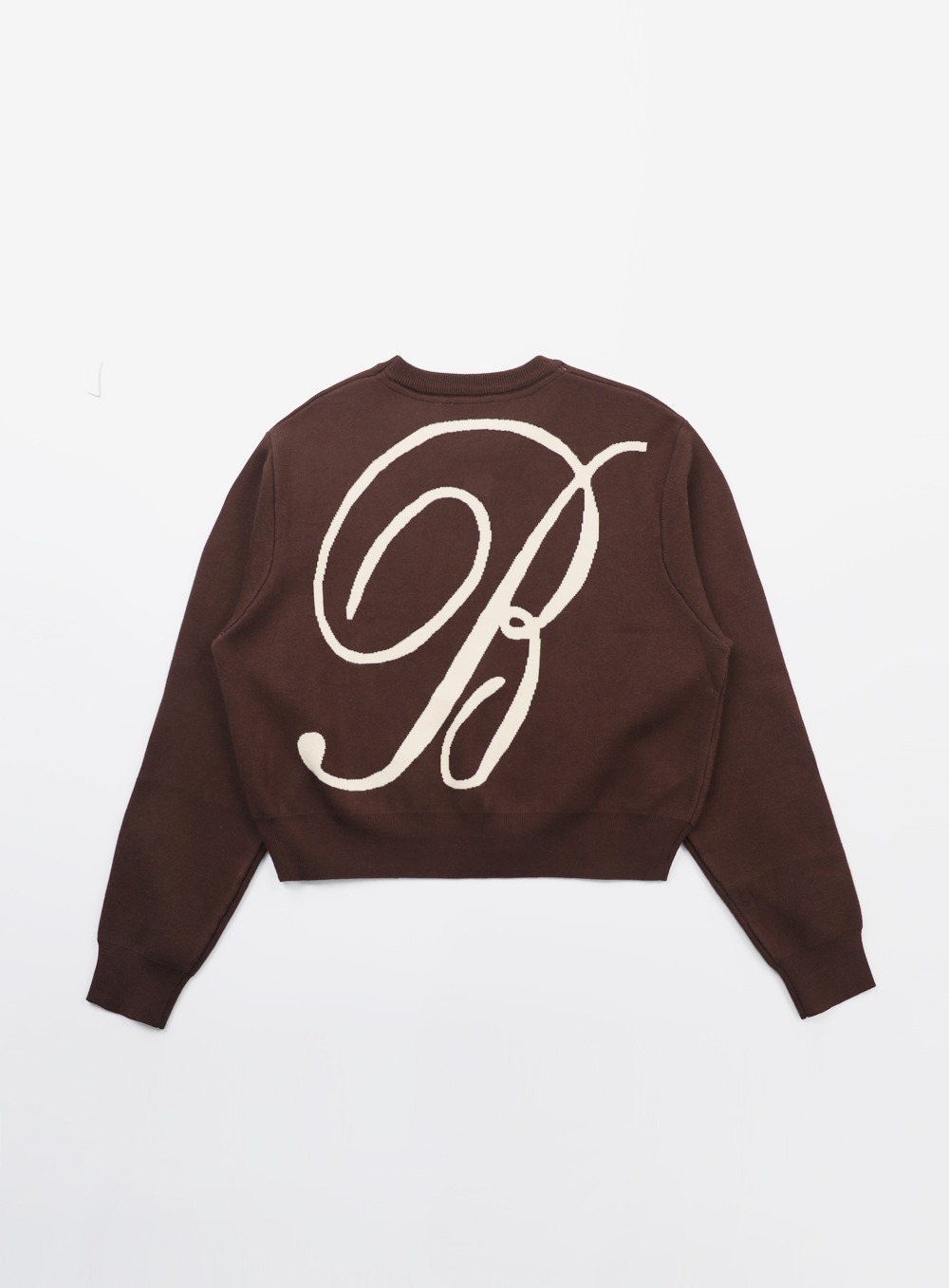 【BADBLOOD】[UNISEX] CLASSIC BIG LOGO CREWNECK SWEATER : BROWN