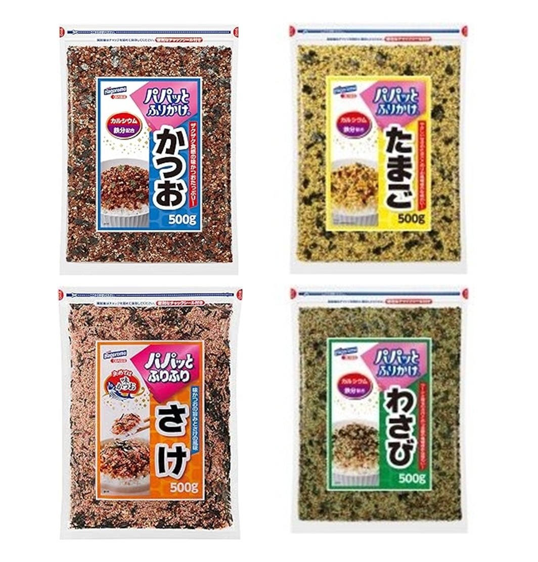 はごろもフーズ パパッとふりかけ 4種 アソート セット かつお たまご わさび さけ 500g 業務用 鮭 カルシウム 鉄分 各1個