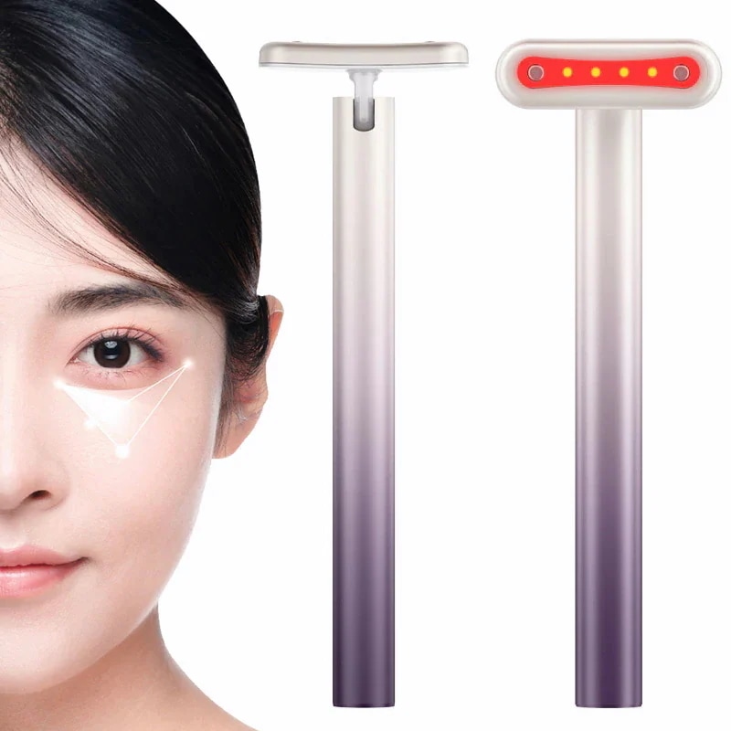 目元美顔器 目元ケア 美顔器 イオン導入 EMS 赤LED フェイスケア 口元ケア 目元ケア 眼の疲れ に効く 4つの機能 微弱電流 温熱効果 マイクロ音波振動（qiMeiqiMEI110）