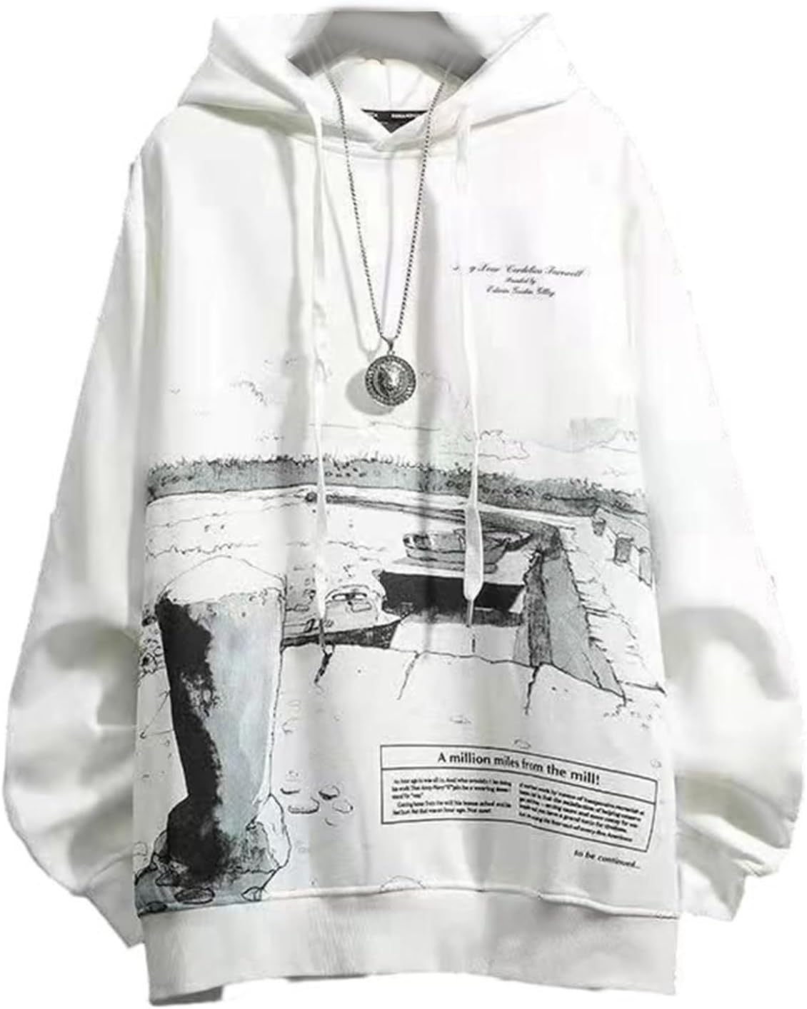 パーカーメンズ 風景画 4xl レディース フード付き 長袖 フルオーバー 裏起毛 秋服 冬服 オーバーサイズ ドローストリング付き 大きいサイズ 厚手 保温 暖かい ファッション 和風 男女兼用