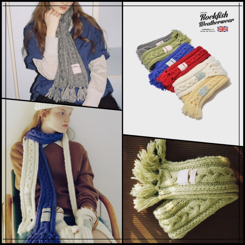 TASSLE KNIT MUFFLER - 6 colors