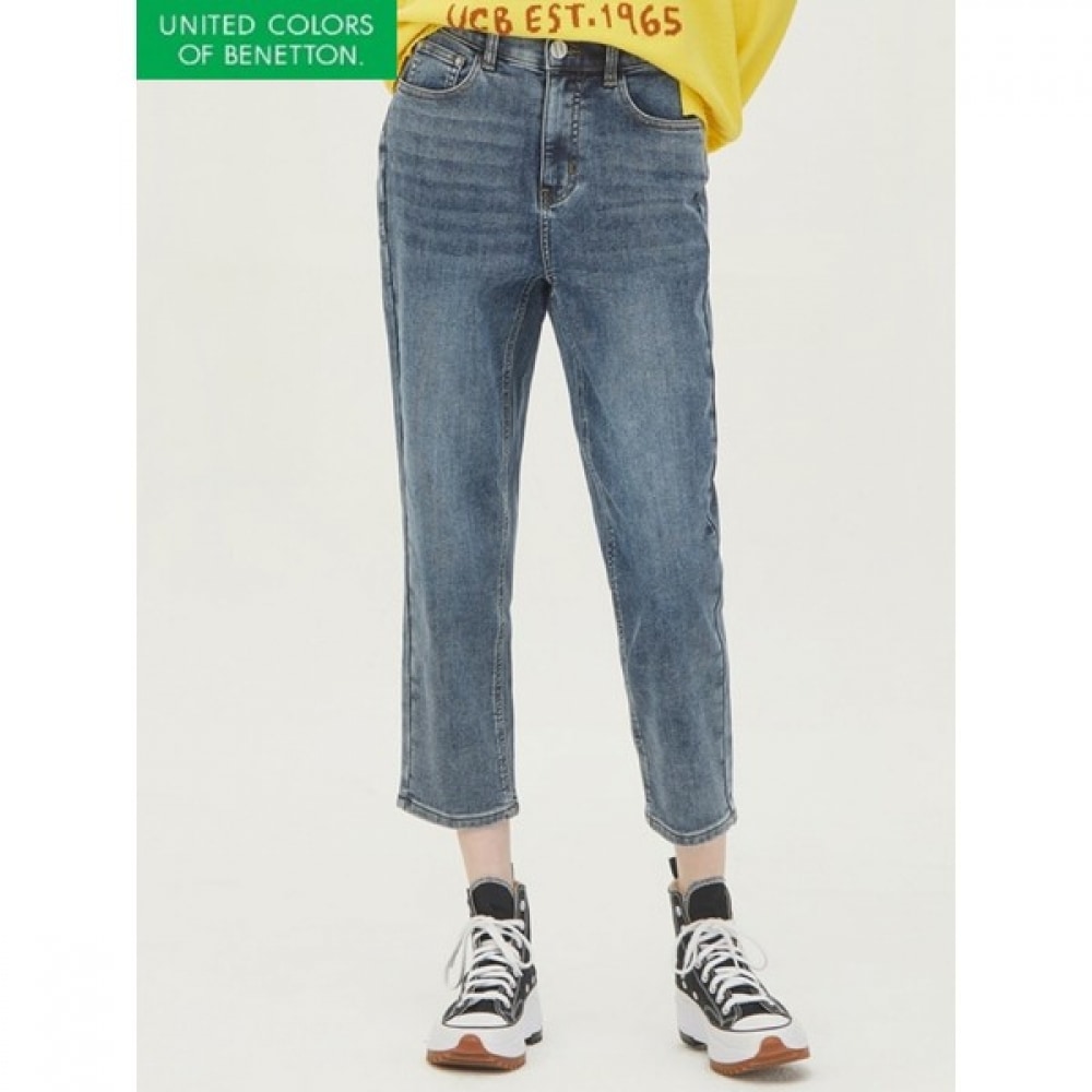 [ベネトン] バックバンディングベアバギーデニムパンツ_BADPB9511