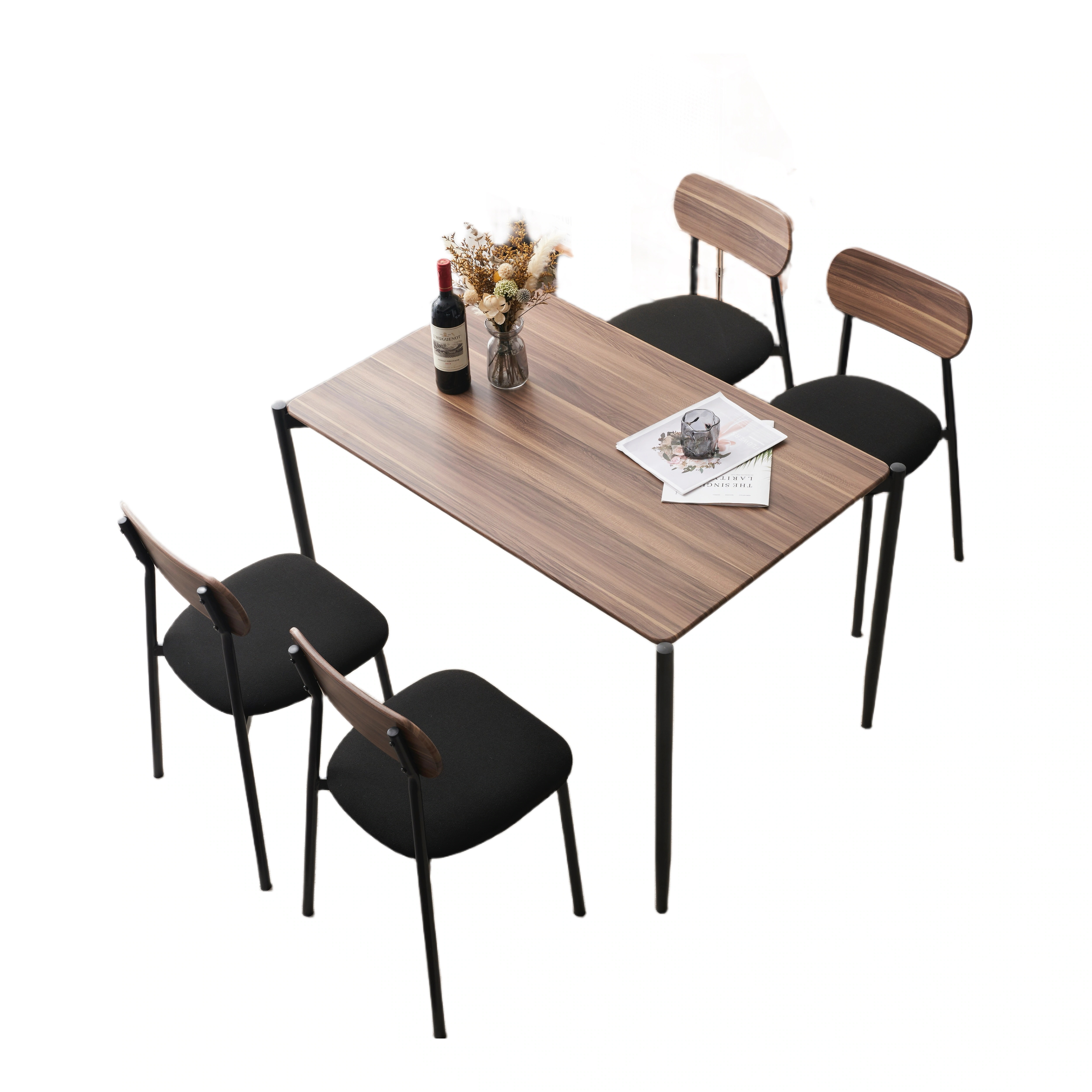 【本日のイベント】ダイニングテーブルセット4人用5点セットセットダイニングスチールチェア4脚食卓コンパクトサイズ4人掛け幅110おしゃれ