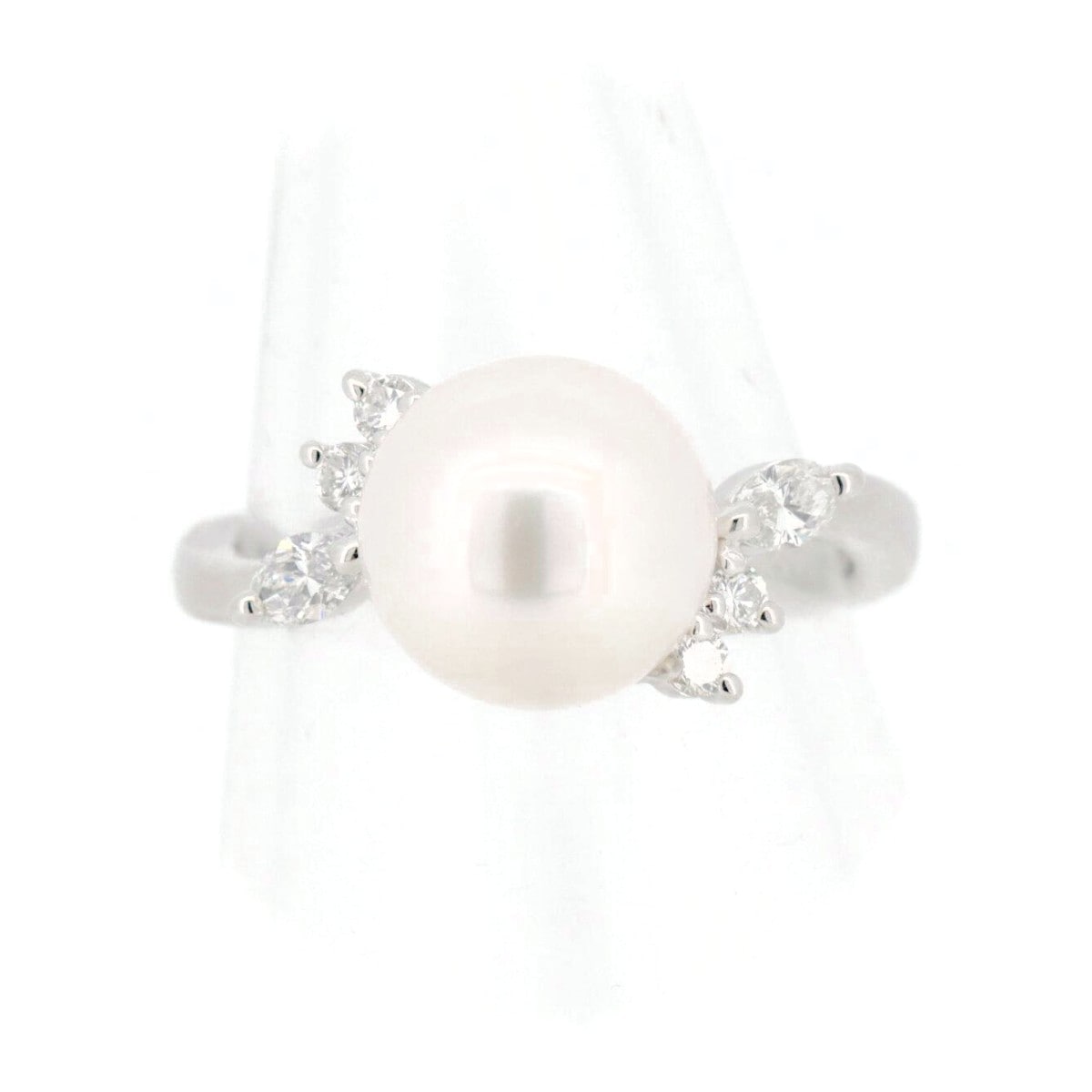 パール ダイヤモンド リング 指輪 9.0ミリ 0.25ct 10号 Pt900(プラチナ) 質屋出品